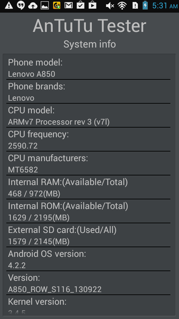 Обзор смартфона Lenovo A850-13