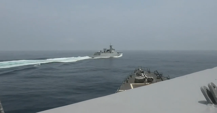 Chinese warship LUYANG III DDG 132 nearly collides with US destroyer ...