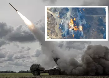 HIMARS уничтожил российский склад с боеприпасами и противотанковыми ракетами «Вихрь» для ударных вертолётов Ка-52