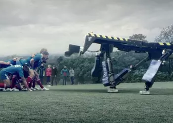 Шестиногий робот-тренер для команды регбистов (видео)