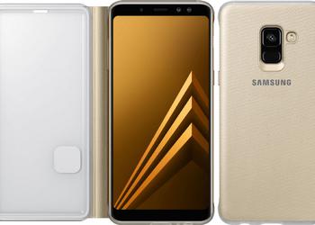 Official press photos of the smartphone Samsung Galaxy A8 (2018) in the case