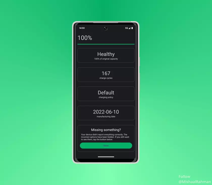 В Android 14 может появиться функция проверки состояния аккумулятора