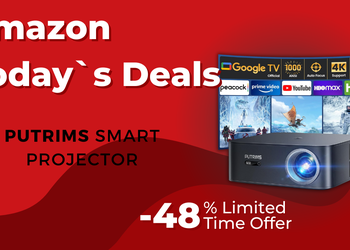 PUTRIMS Smart Projector with Google TV – Save $240 Today!