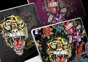 9 наклеек Ed Hardy для 15" MacBook