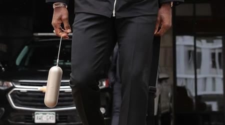 Basketball player LeBron James is spotted before a game with an unannounced Apple Beats Pill speaker