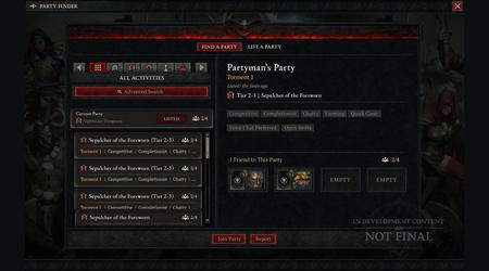 Diablo IV disposera d'une nouvelle fonctionnalité pour trouver des joueurs qui rejoindront votre groupe Party Finder à partir de la Saison 6.