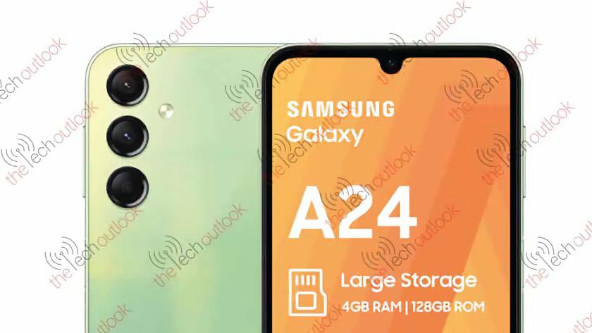 В интернете появились изображения, характеристики и цена смартфона Samsung Galaxy A24