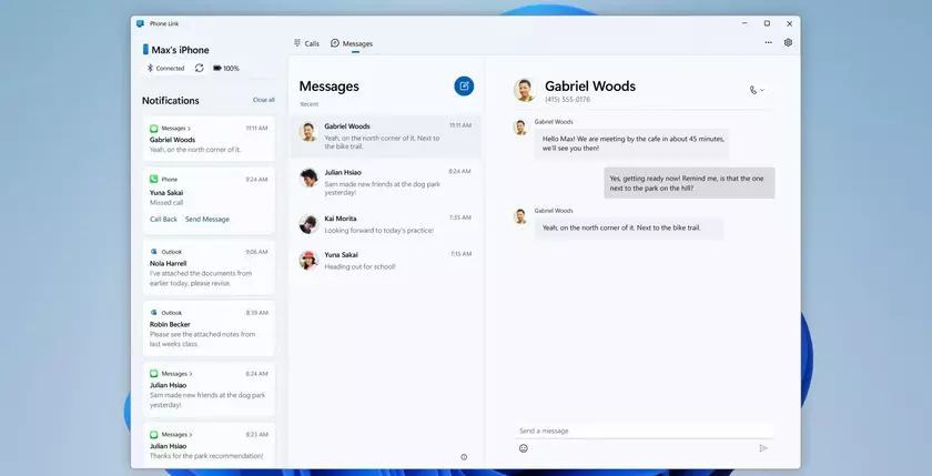 Microsoft начала распространять обновление для программы Phone Link, которое добавляет в нее поддержку iOS устройств
