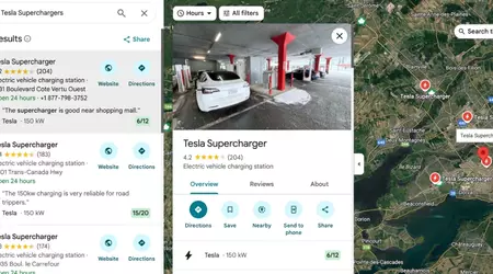 Tesla Supercharger availability now displayed in Google Maps in real-time