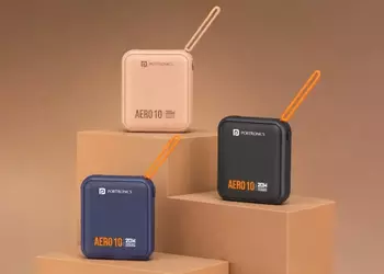 Portronics Aero 10: Квадратный пауэрбанк с встроенным кабелем-ремешком за копейки