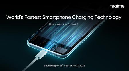 realme presentará la "tecnología de carga de teléfonos inteligentes más rápida del mundo" el 28 de febrero