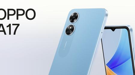 OPPO A17 : smartphone avec puce MediaTek Helio G35, écran LCD, batterie de 5000 mAh et double caméra pour 130 $.