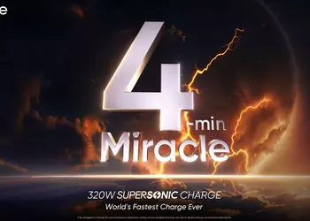 С 0 до 100% за 4 минуты 30 секунд: realme представила технологию быстрой зарядки SuperSonic на 320 Вт