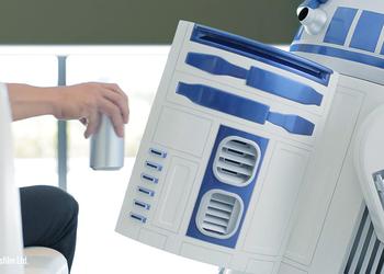 Передвижной холодильник с проектором в виде R2-D2 в натуральную величину