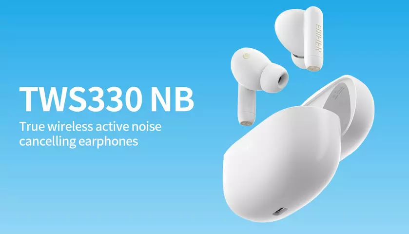 EDIFIER TWS330 NB: полностью беспроводные наушники с дизайном, как AirPods Pro, ANC и автономностью до 20 часов за $64
