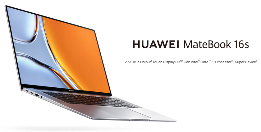 Huawei MateBook 16S – чипы Raptor Lake-H, 2,5K-дисплей и аккумулятор на 84 Вт*ч по цене от €1799