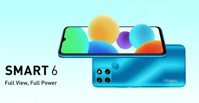 Infinix Smart 6: смартфон с батареей на 5000 мАч, сканером отпечатков пальцев и Android 11 Go Edition на борту за $120