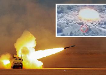 HIMARS/MLRS эффектно уничтожил российский самоходный миномёт 2С4 «Тюльпан» – видео прилёта GMLRS снято польским дроном FlyEye