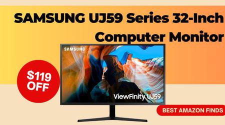 SAMSUNG UJ59 Series 32-Inch Computer Monitor - Now $119 OFF!