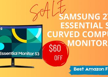 SAMSUNG 27" Essential S3 Curved Computer Monitor - Now $60 Discount Limited Time Deal!