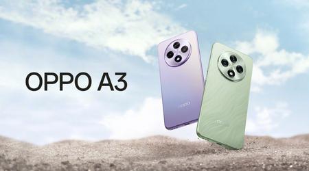 OPPO A3: 120Hz AMOLED-Display, Snapdragon 695 Prozessor, bis zu 12GB RAM, IP65-Schutz und Preis ab $219