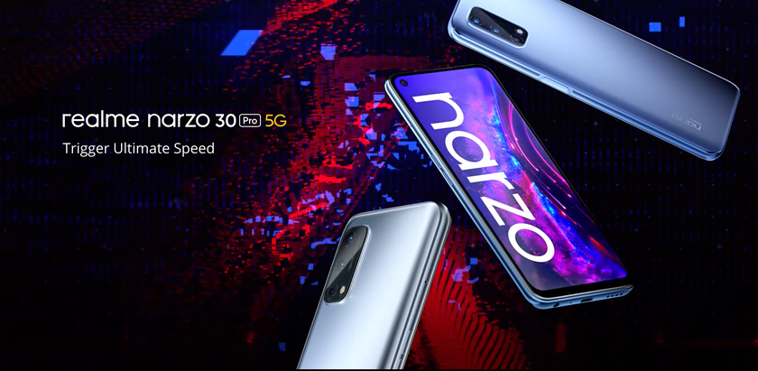 Realme Narzo 30 Pro 5G: 6.5-дюймовый экран на 120 Гц, чип MediaTek Dimensity 800U, батарея на 5000 мАч и ценник в $235