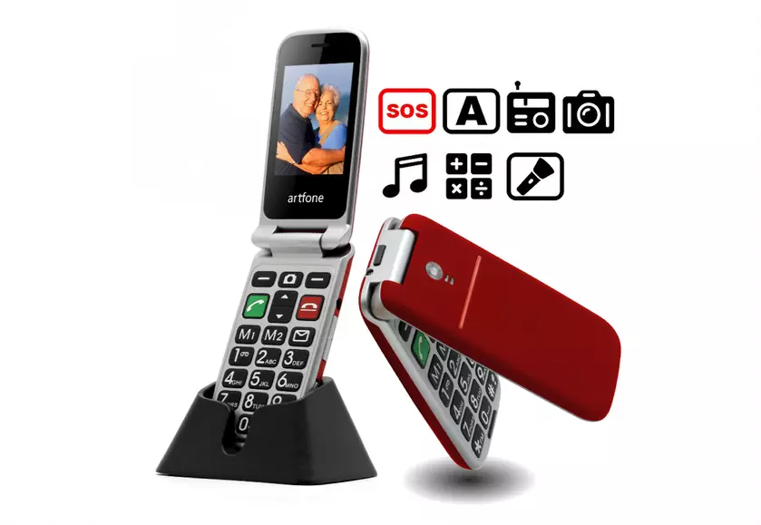 Artfone CF241A: раскладушка-бабушкофон с док-станцией для зарядки