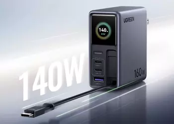 Ugreen Nexode Pro 160W: зарядка с экраном, Wi-Fi и кабелем-рулеткой