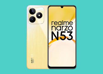 realme narzo N53: LCD-дисплей на 90 Гц, чип Unisoc T612 и батарея на 5000 мАч за $109