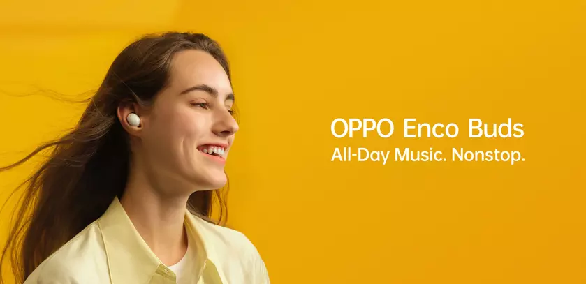 OPPO Enco Buds: TWS-наушники с режимом низкой задержки звука, защитой IP54 и дизайном, как у Galaxy Buds+ за $32