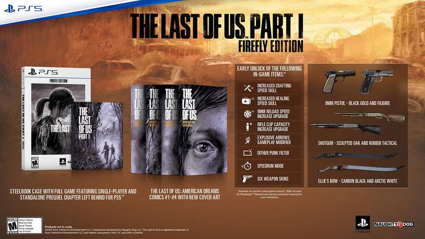 Sony відкрила попереднє замовлення на The Last of Us Part I Firefly Edition у країнах Європи. Видання з'явиться у січні 2023-2