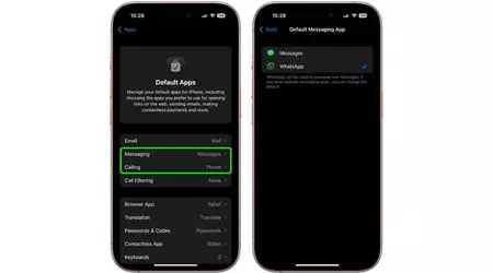 WhatsApp can now be selected as the default call and message app on iPhone