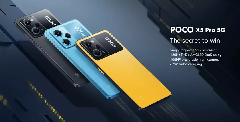 POCO X5 Pro: AMOLED-дисплей на 120 Гц, чип Snapdragon 778G, камера на 108 МП и батарея на 5000 мАч с поддержкой зарядки на 67 Вт