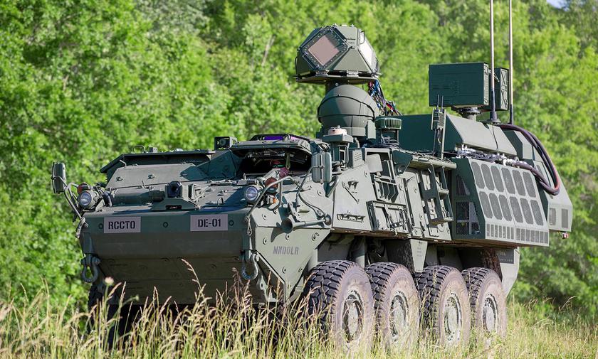 Stryker armored personnel carriers will receive a 50-watt DE M-SHORAD laser weapon to destroy missiles, aircraft, helicopters and drones