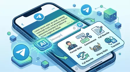 Telegram навчить вас писати: у беті з'явився вбудований ШІ-редактор