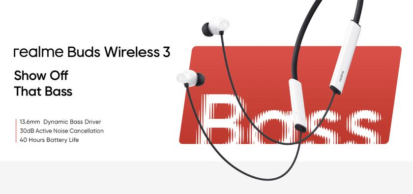 realme Buds Wireless 3: ANC, защита IP55, функция объёмного звучания и автономность до 40 часов дешевле $25