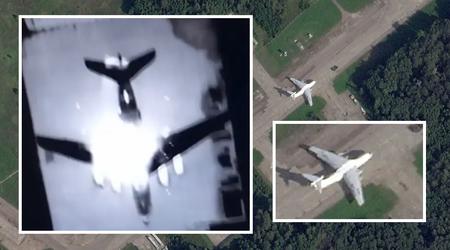 Publication d'une vidéo unique de l'attaque par un drone ukrainien d'un avion de transport militaire Il-76 sur le territoire russe