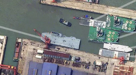 China is secretly building the world's first aircraft carrier for drones (satellite photo)