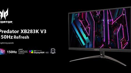 Acer Predator XB283K V3 - 4K gaming monitor with 150Hz refresh rate and HDMI 2.1 for the price of $500
