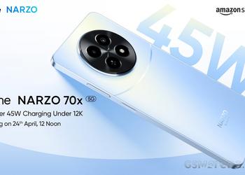 realme Narzo 70x 5G с камерой на 50 МП и зарядкой на 45 Вт дебютирует 24 апреля