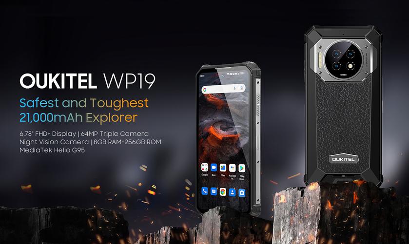 Le smartphone antichoc Oukitel WP19 avec batterie de 21 000 mAh et caméra de vision nocturne est en vente sur AliExpress pour 330 $