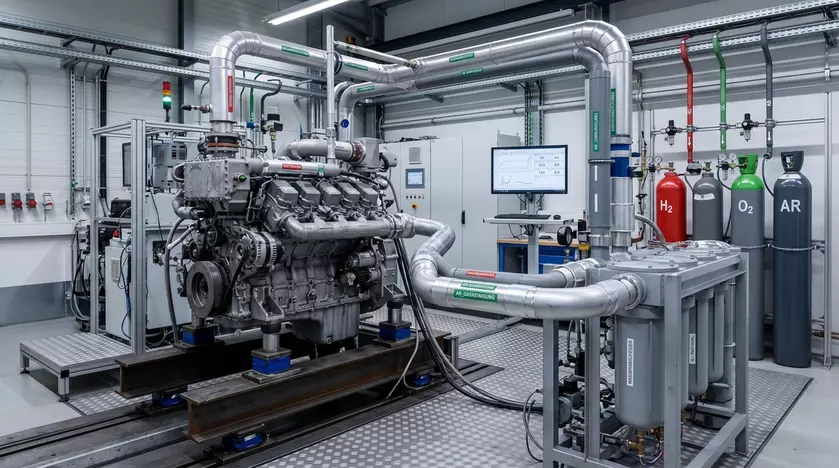 Прототип водородного двигателя в лаборатории