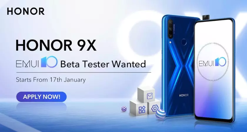 Huawei готовит бета-тест EMUI 10 (Android 10) для Honor 9X на глобальном рынке