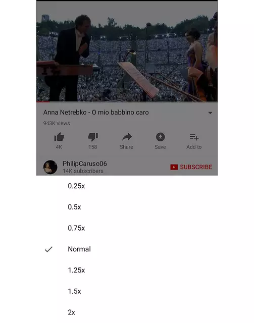 В мобильном приложении Youtube появилась функция регулировки скорости воспроизведения