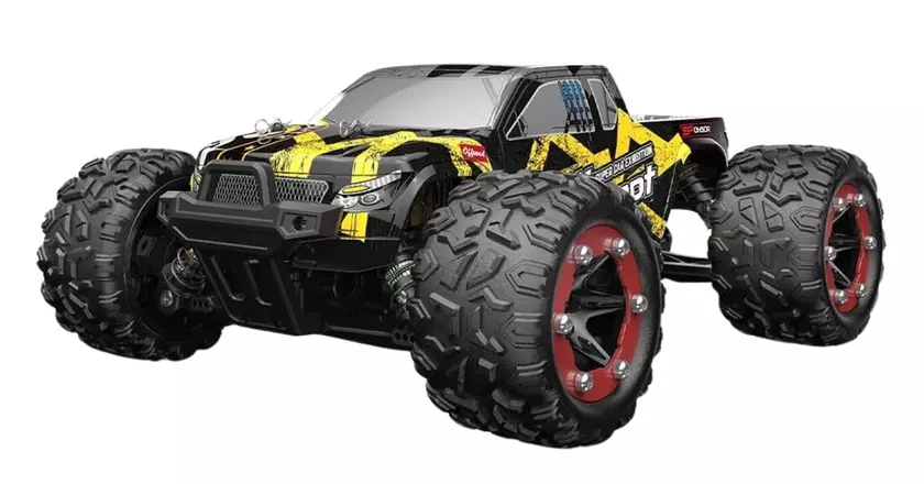 DEERC Voiture RC Brushless 1/14 – 50 Km/h, 4WD, LED 7 Couleurs, Amortos Huile Alu, 2 Batteries 7.4V, Compatible LiPo 3S, 45A ESC, Métal Gear, Pour Adulte