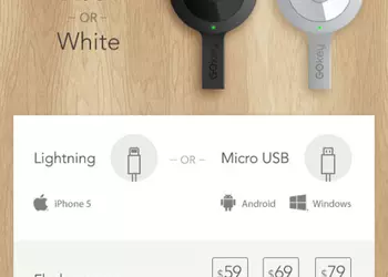 Брелок GOkey с функциями портативной зарядки, флешки и других полезностей