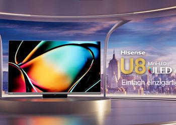 Hisense U8KQ: range of 4K mini-LED TVs with diagonals up to 75 inches