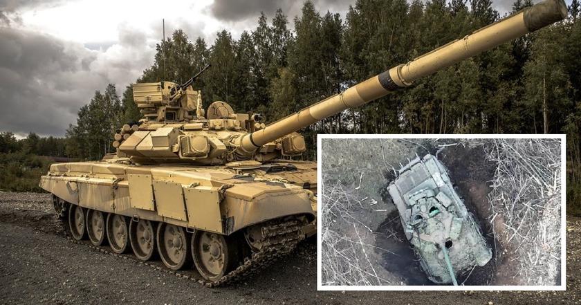 Силы обороны Украины уничтожили российский экспортный танк Т-90С стоимостью $2,5 млн с помощью беспилотника