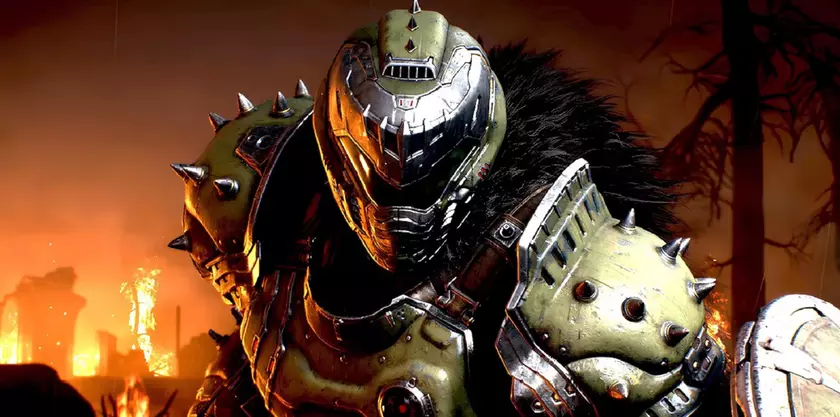 Взгляд в прошлое и будущее: главный арт DOOM: The Dark Ages