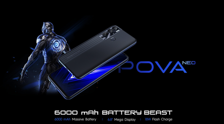 Tecno Pova Neo: budget smartphone with 6000 mAh battery, 6.8-inch screen and dual camera